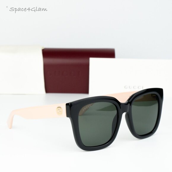 Gucci Women Sunglasses Black Nude Pink Grey Square GG1338S 006 NEW AUTHENTIC - Picture 1 of 8